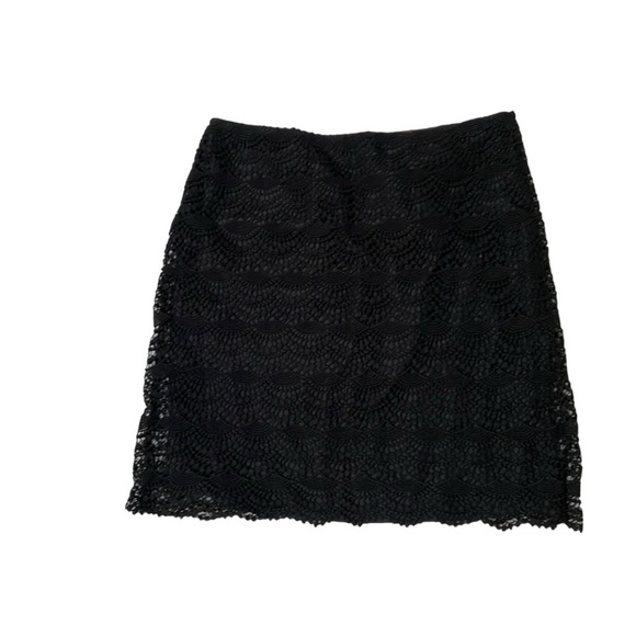 Elle Sunny Tropez Black Lace Pencil Skirt Size 6 - Picture 1 of 5